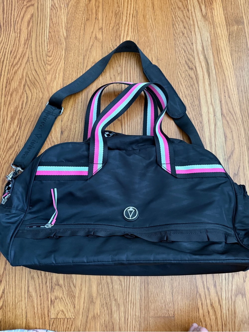 Ivivva by Lululemon got game black and pink duffle bag